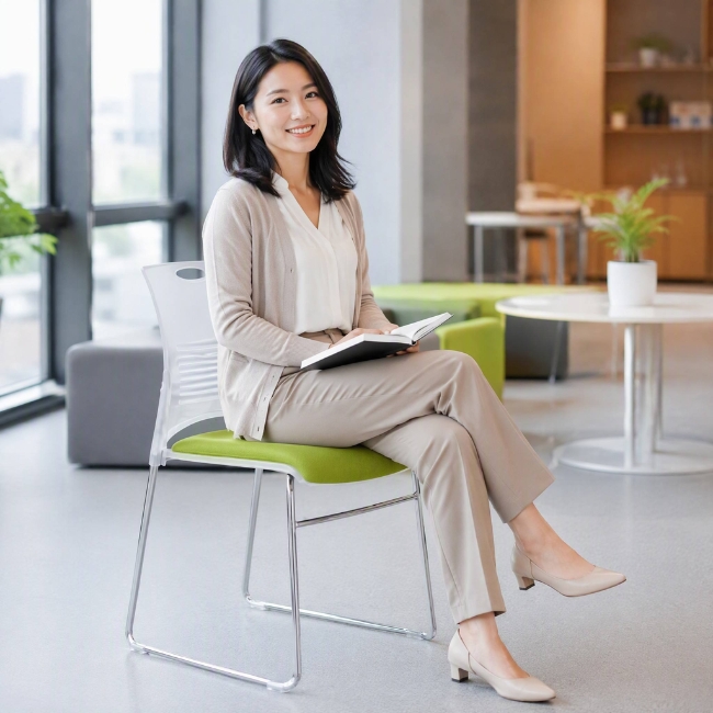 Ghế họp, ghế xếp chồng, chân dạng vòng, trọng lượng nhẹ, lưng bằng nhựa: Mã - Furu - $hienthicat